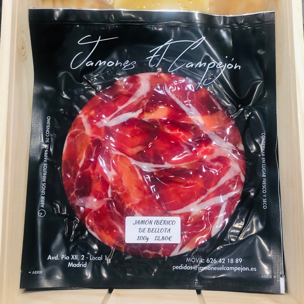 JAMÓN IBÉRICO DE BELLOTA 100% RAZA IBÉRICA SOBRE DE 100GR